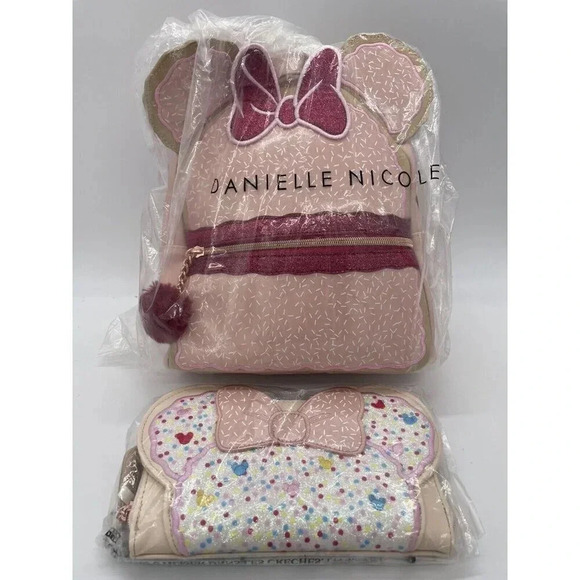 Danielle Nicole Minnie Mouse Backpack Wallet Pink Fairy Bread Raspberry Biscuit - Picture 1 of 8